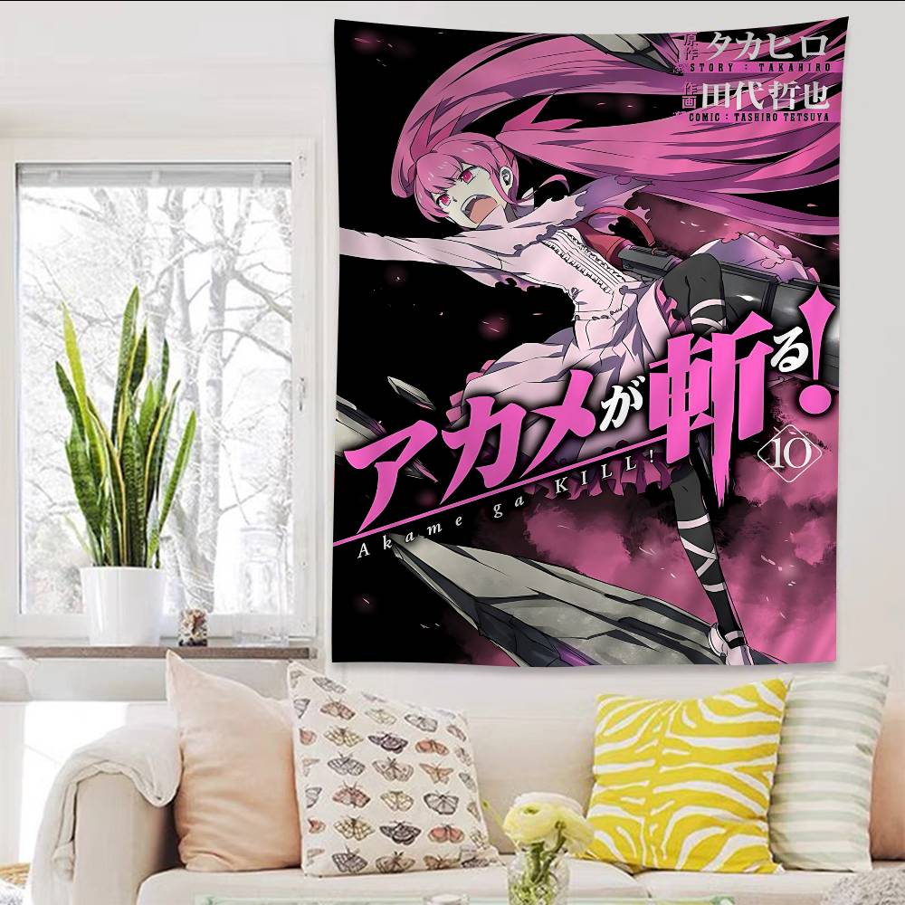 Japanese Anime Akame Ga KILL Anime Tapestry Hippie Flower Wall Carpets Dorm Decor Cheap Hippie Wall Hanging