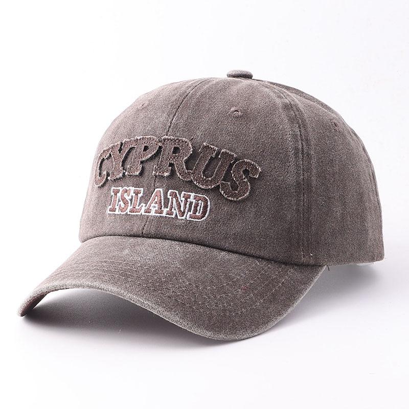 New Icelandic embroidered hat washed and made old Irish alphabet baseball cap men's and women's pure cotton hat