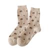 Women's Socks Thick New Retro Fashion Korean Style Wool Warm Socks Casual Novelties Sweet Long Ladies Flower Socks Comfort Cute