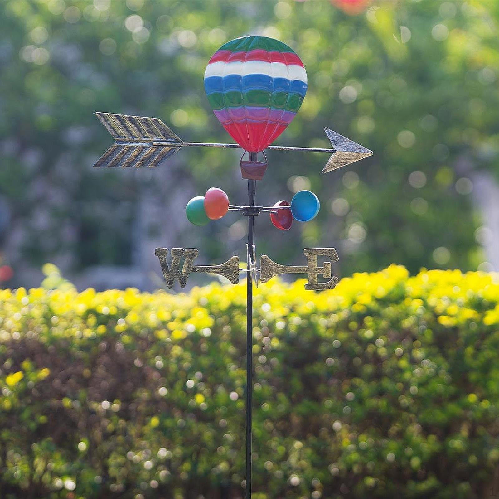 

Флюгер «Воздушный шар», Садовый декор, Флюгер, Многоцветное расписное украшение для ветра, Ветер