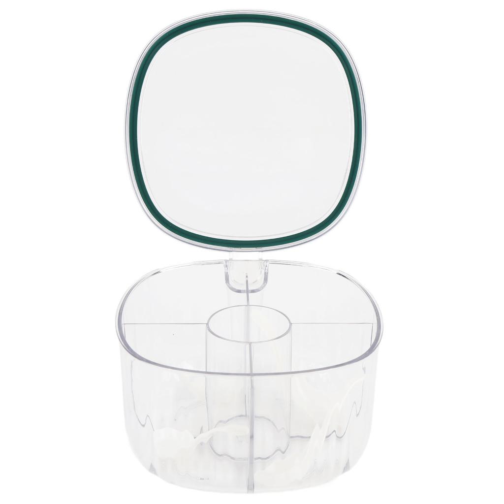 4 Compartments Seasoning Box Plastic Clear Sealed Kitchen Storage Containers with Lid for Home Cafes