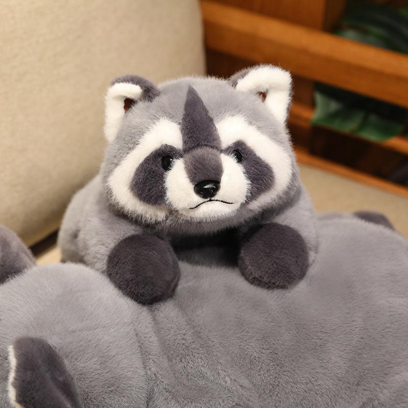 Crawling Raccoon & Panda Plush Toy - Cute Cloth Birthday Gift Doll Series