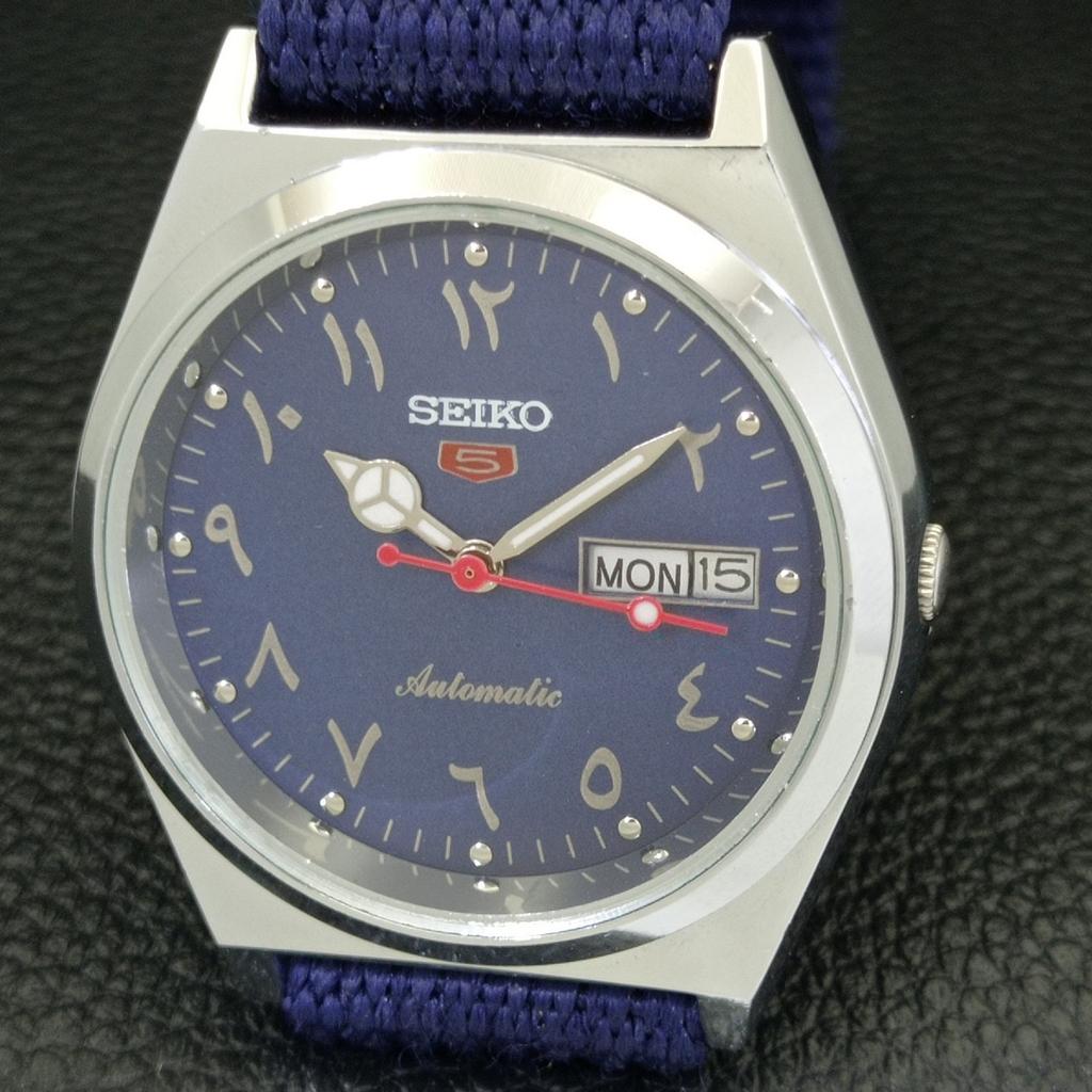 AUTOMATIC VINTAGE REFURBISHED SEIKO 5 6309A JAPAN MENS BLUE DIAL WATCH a441396-5 Sk-a441396