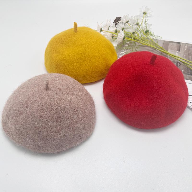 Korean Style Women's Wool Knit Beret – Warm Retro Octagonal Hat