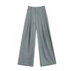 FAESSLIN Silk Blend Drape Wide-Leg Suit Pants