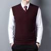 Men S V Neck Sleeveless Knitted Wool Vest Casual Thick Warm