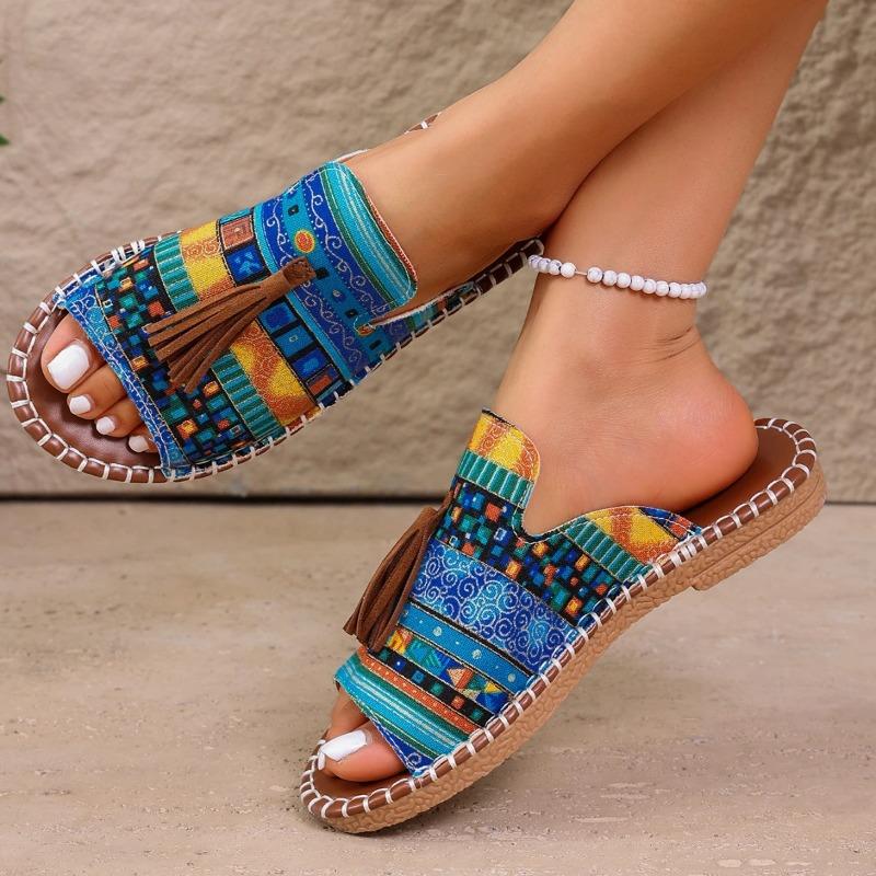 Women Slippers Summer Casual Beach Holiday Slippers New Fashion Fringe Outdoor Flat Shoes Open Toe Sandals for Women