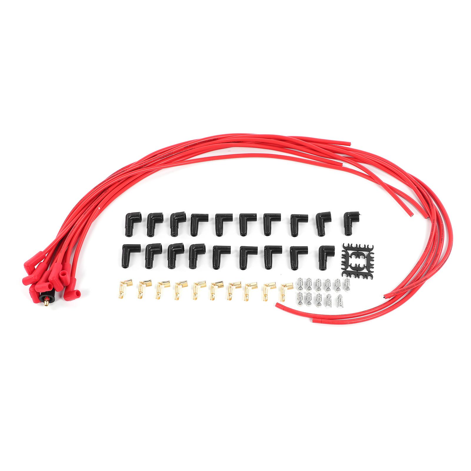 

Комплект проводов зажигания 8 мм 0,3 дюйма с пакетом аксессуаров Стабильная работа 4041R Универсальный красный