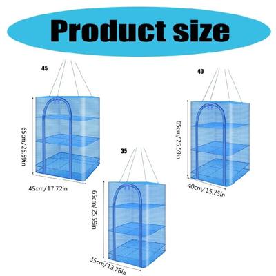 4 Layers Folding Fish Drying Net Home Drying Vegetable Net Folding Dry Rack Hanging Basket for Flowers Buds Plant