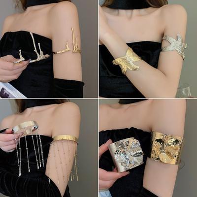 Holiday Style Exaggerated Starfish Opening Bracelet Metal High-end Arm Ring Cold Wind Temperament Jewelry Women