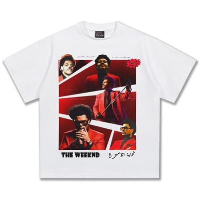 The Weeknd Red Outfit Graphic TShirt Unisex Oversized RB Casual Cotton Short Sleeve Urban Streetwear Fashion Top For Party