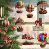 Christmas Wooden Hot Air Balloon Santa Claus 2D Flat Wooden Pendant Christmas Tree Decoration Perfect Holiday Gift Decor
