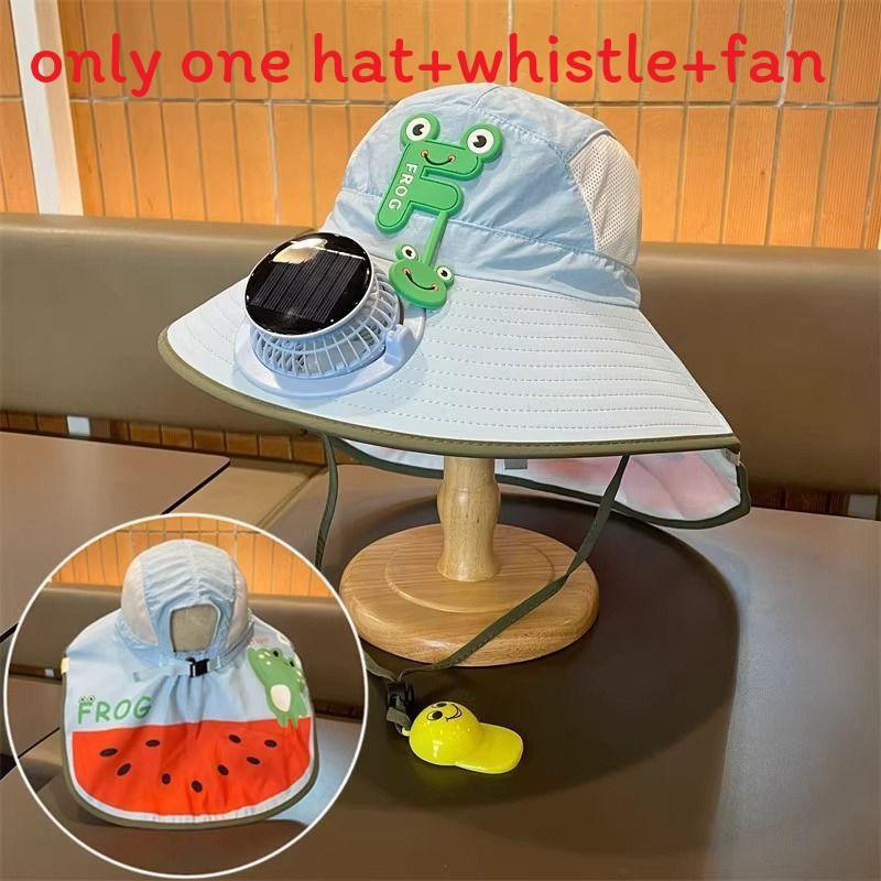 Sunflower Kids Sun Hat With Solar Fan And Whistle For Summer Sun Protection