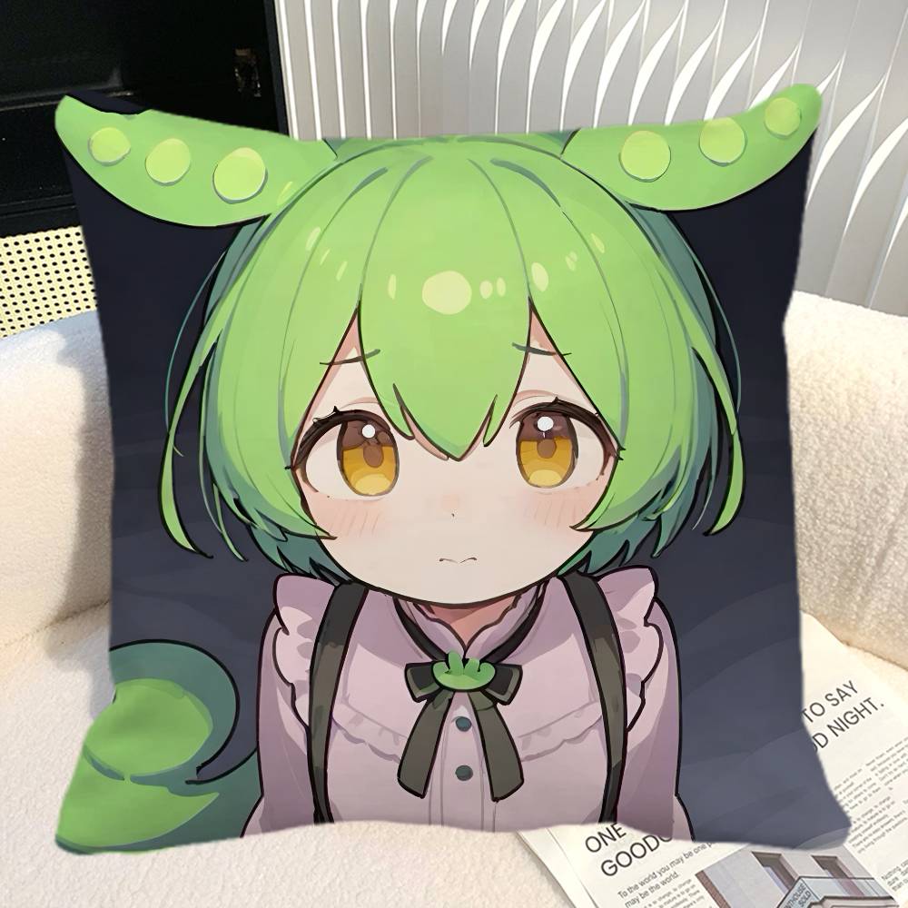 Anime Zundamon Pillow Case Square Pillow Bedroom Sofa Leisure Comfort Cushion Car Home Decoration