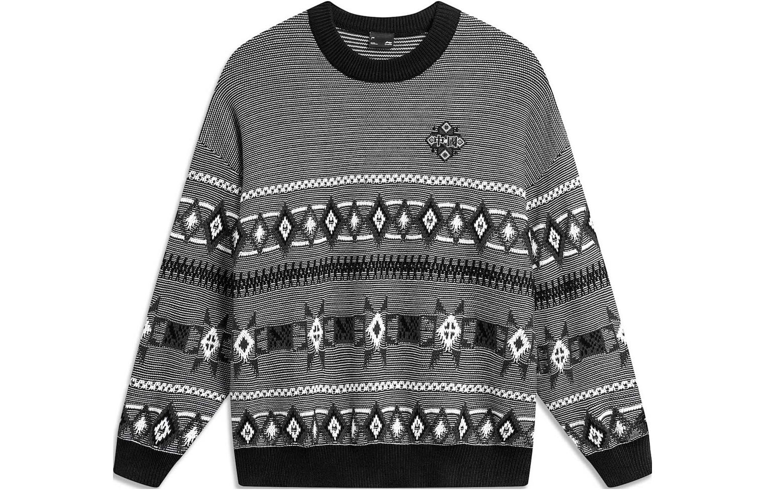 Li Ning Sports Trendy Collection Sweater Men s Black AMBT247-3 XXL