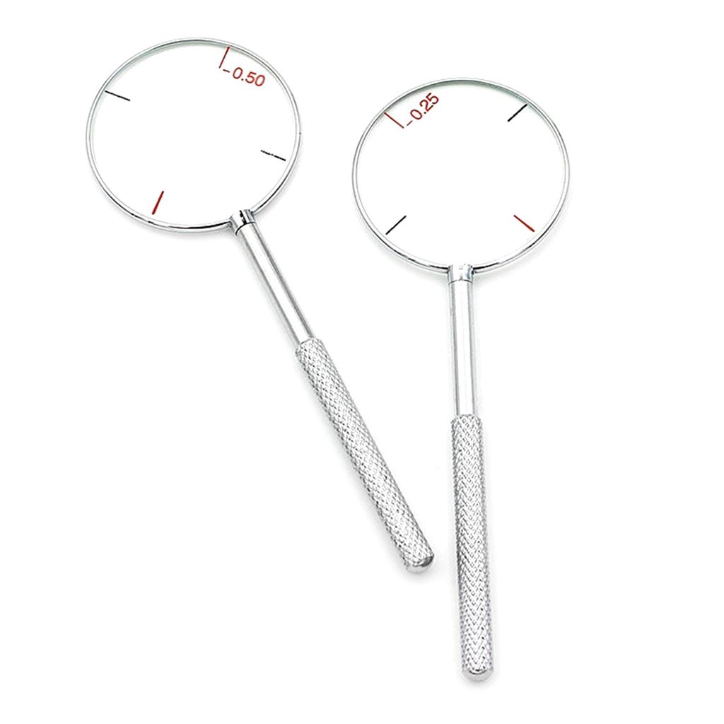 Diopters Optical Instruments Diopters Kit 0.25/0.50 Round Optical Cross Cylinder Lens Tool Set 2-Piece Metal Alloy Made