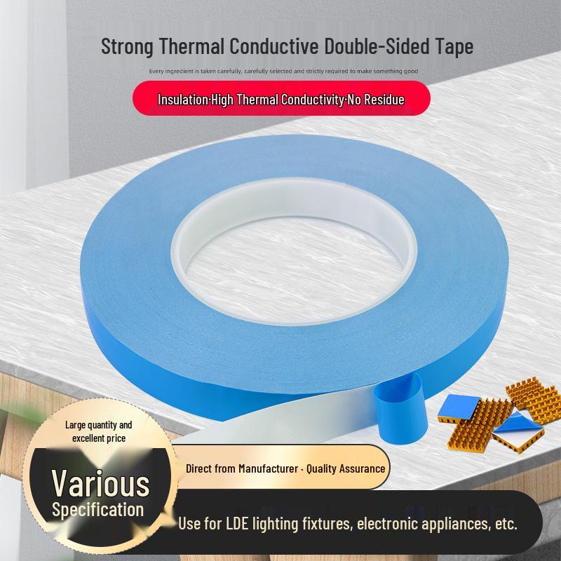 Weiteng Thermal Conductive Double-Sided Tape for LED Panel: Strong Adhesive Insulating Blue Film Fiberglass.