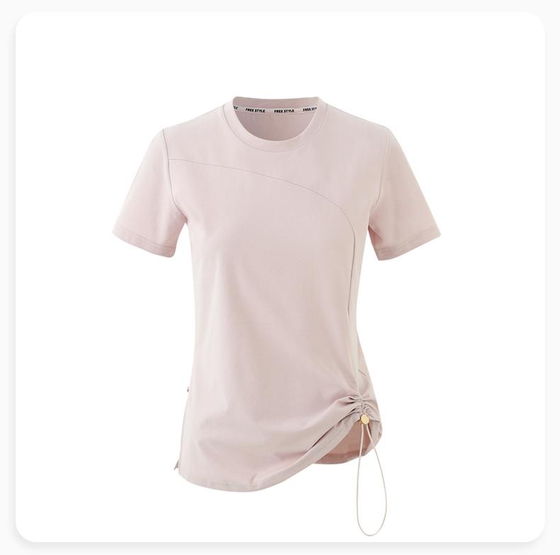 

Женская футболка с круглым вырезом и защитой от ультрафиолета, быстросохнущая, коллекция лета 2025 г. M розовый