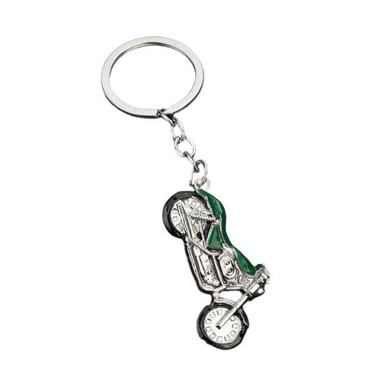 

Motorcycle Keychain Alloy Rhinestone Metal Key Ring Multiple Colors Cool Car Keychain Accessories for Men Women Accessories зелёный