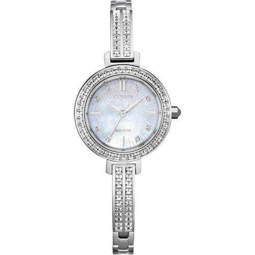 Citizen Women's Classic Eco-Drive Watch In Stainless Steel with Silver Bracelet and White Dial