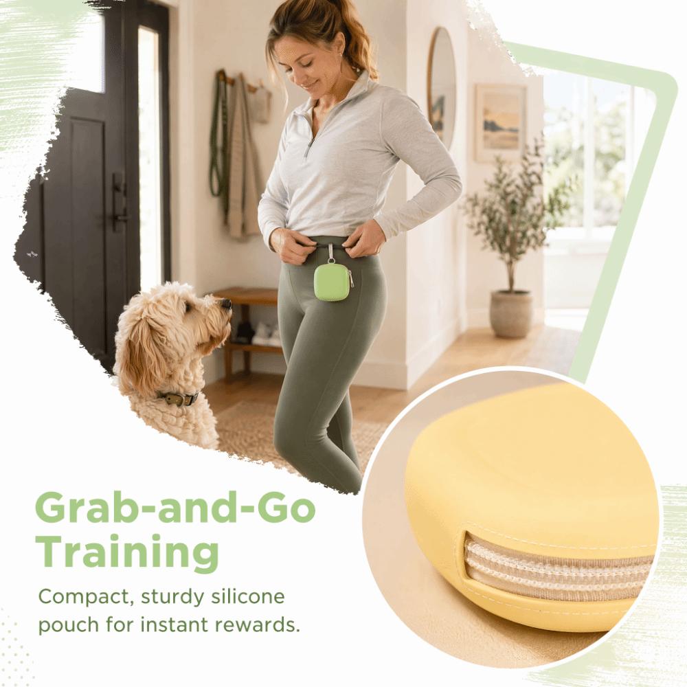 Waterproof Dog Training Snack Bag Soft & Flexible Shockproof Silicone Dog Food Bag Hands-Free with Hook Dog Treat Pouch