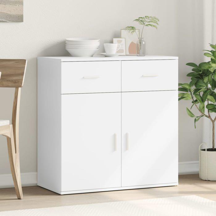 VidaXL Buffet, Sideboard with Drawers and Doors, Storage Furniture Living Room Dining Room Interior, Modern, White 840520