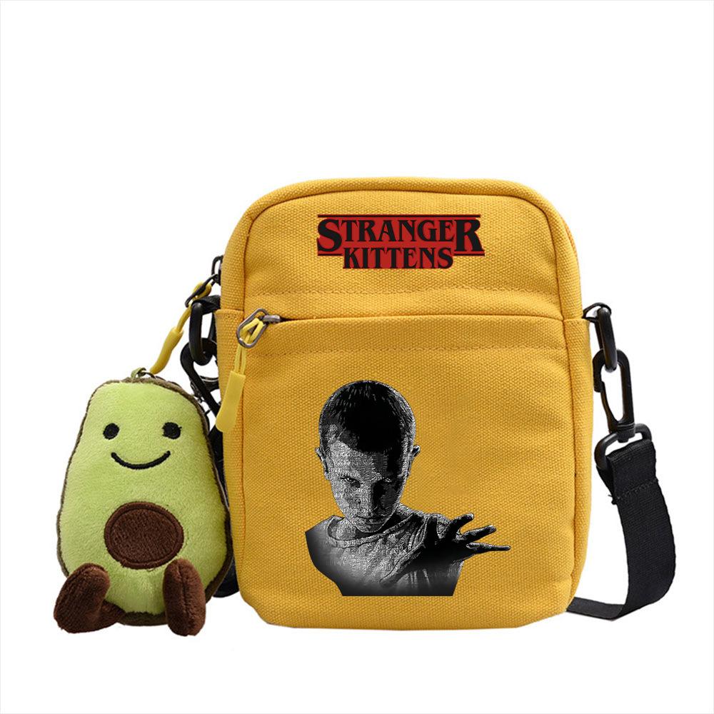 Stranger Things Canvas atmungsaktive kleine quadratische Tasche mit diagonalem Muster