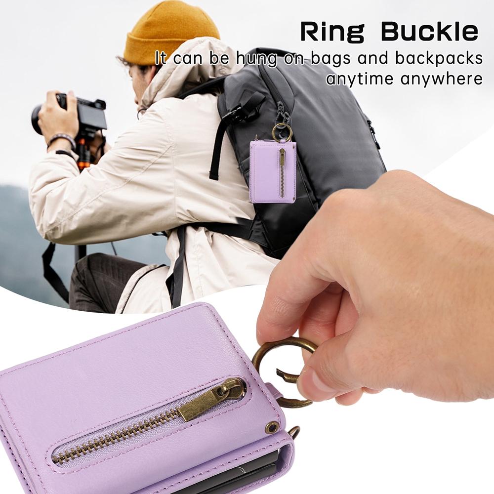 Crossbody Leather Purse Case For Samsung Galaxy Z Flip7 FE Flip6 Flip5 Flip4 Flip3 Wallet Case Kickstand Cover Cash Cards Bag