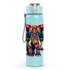 1PC Colorful Decorated Elephant Art Print 750ml Color Plastic Sports Water Bottle Leakproof Flip Straw Lid Suitable for Sports Office Home Use