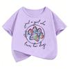 Just A Girl Who Love Her Dog with Paw Design Kids Childrens Tshirt Boys Girls Summer Spring Casual Top Tee Shirt Short Sleeve