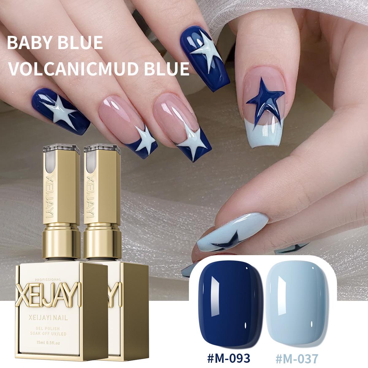 

2025 Spring/Summer Light & Dark Blue Gel Nail Polish Whitening Collection