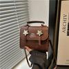Aesthetic college five-pointed star solid color handbag versatile shoulder messenger bag design sense bag