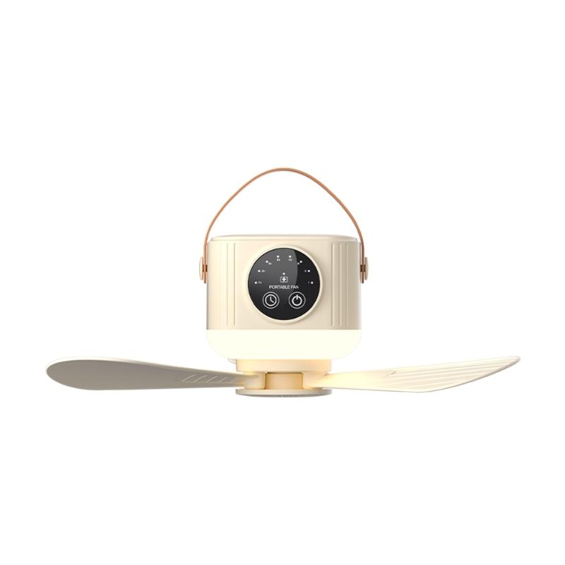 USB Hanging Fan Lamp For Outdoor Camping Car And Dormitories 4 Speed Setting And Timer Option Multiple Function