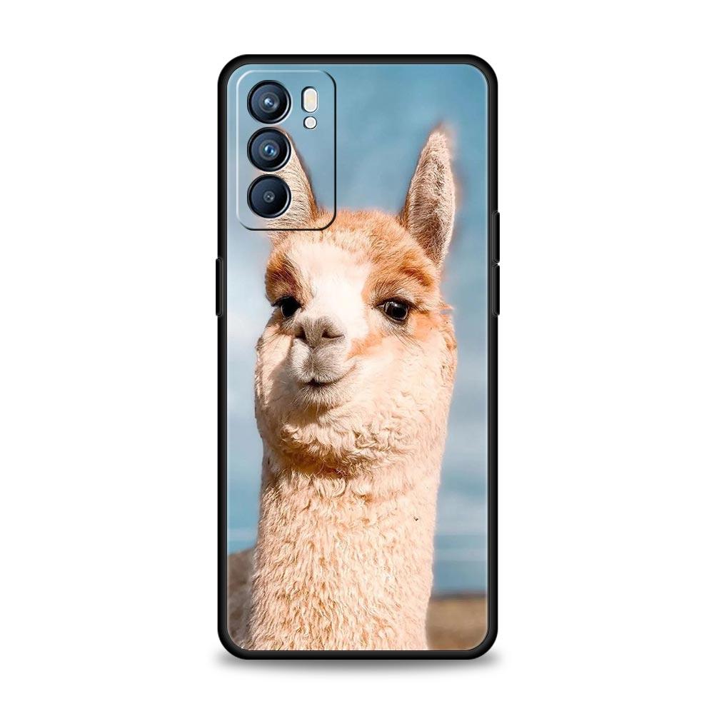 Kawaii Alpaca Lovely Phone Case For Oppo Reno8 Reno7 Reno6 Pro A54 5G Find X6 X5 A53 A52 A9 A15 A95 A17 A16 A76 A57 A31 Cover
