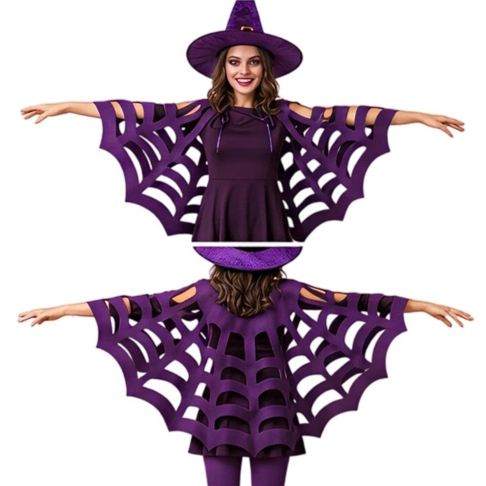 Felt Material Halloween Cape Solid Color Felt Mesh Cape Retro Cosplay Cloak Adult