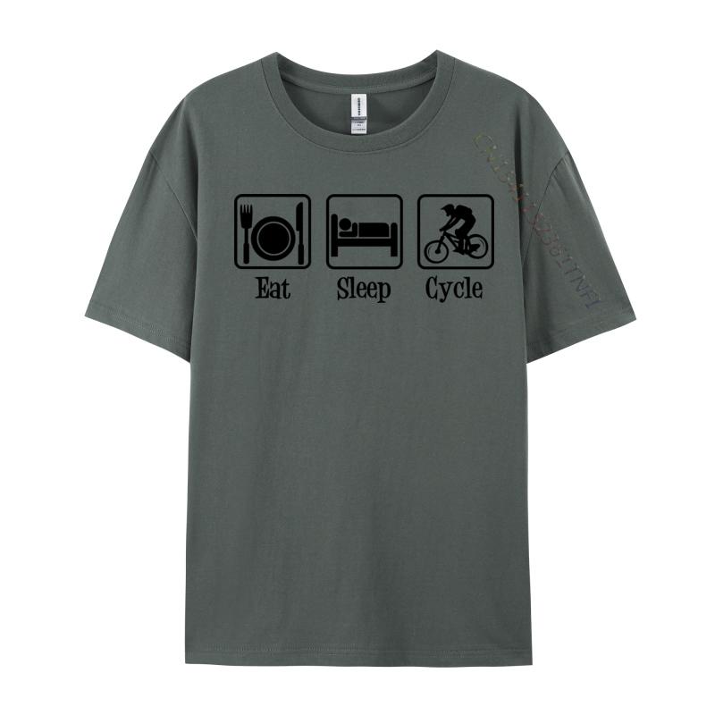 Eat Sleep Cycle Tshirt Design Tops Shirt Cute ONeck Printing 100 Cotton Mens T Shirts Printed Drop Shipping
