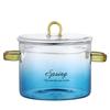 1500ML Glass Simmer Pot Transparent Gradient Glass Saucepan Household Heat-resistant Pot For Pasta Noodles Soup