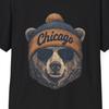 Chicago Bear Illustration T-Shirt | Bear Wearing Beanie with Chicago Text