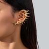 Vintage Punk Silver Color Thorn Spine Bone Ear Clip Earrings for Women Men Hiphop Metal Hanging Earrings Halloween Jewelry Gift