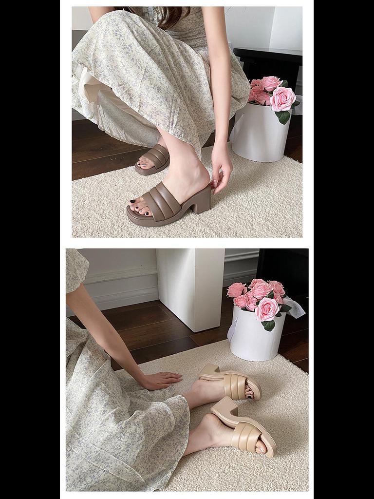2024 Women's Thick-Soled Cross-Border Beach Sandals: Casual Summer Outdoor Flip-Flops