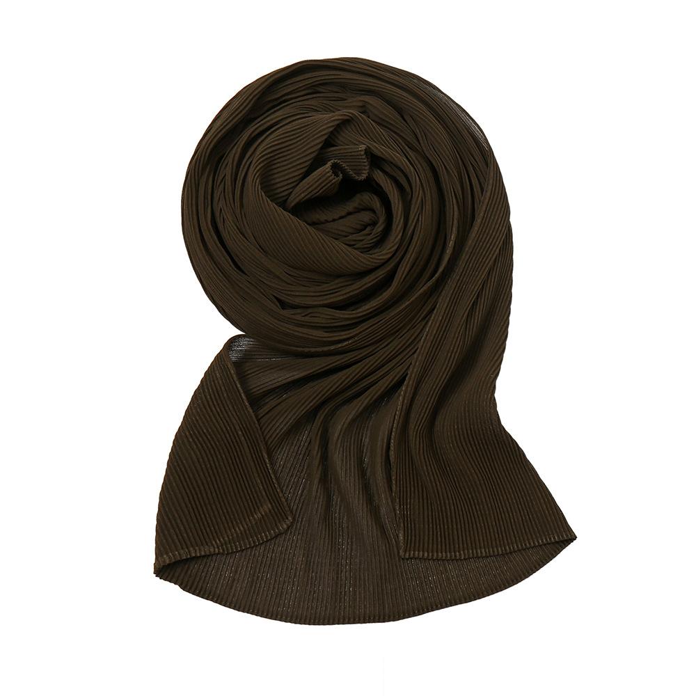 New Autumn Chiffon Wrinkles Scarf For Women Lady Solid Color Thin Scarves Soft Shawl Foulard Viscose Spring Female Wrap Shawls