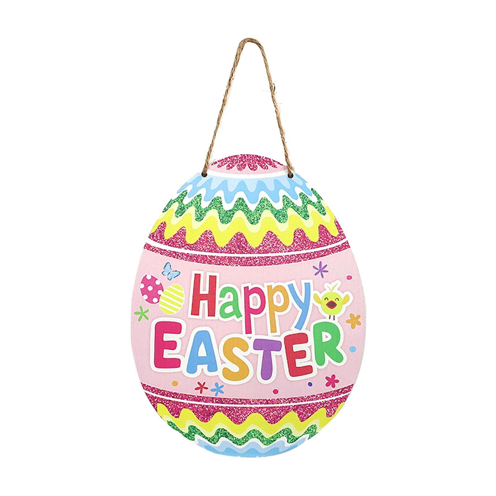 

Cartoon Wooden Decoration Door Number Easter Bunny Pendant