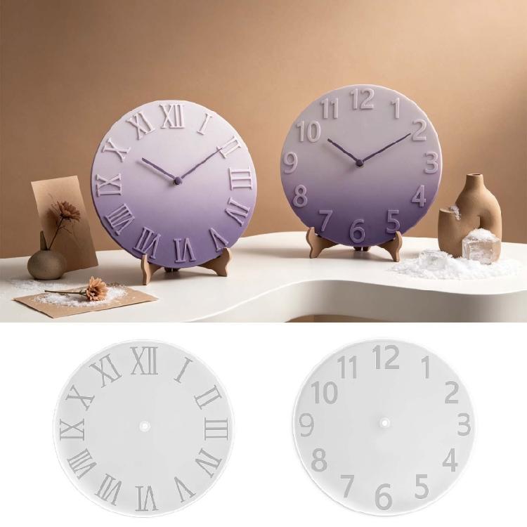 Big Arabic Number Silicone Clock Molds For Handmade Wall/Desk Clock And Gypsum Decoration Epoxy Resin Craft Project