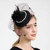 Top Hat Hair Accessories Faux Pearls Feather Flower Veil Decor Dance Headdress Fascinator Headpiece Fashion Accessory