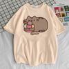 Koszulka Pusheen dziewczęca anime Punk Graficzna harajuku Retro lata 2000 T-shirt lata 2000 hip hop Pastelowy Klasyczny Psychodeliczny