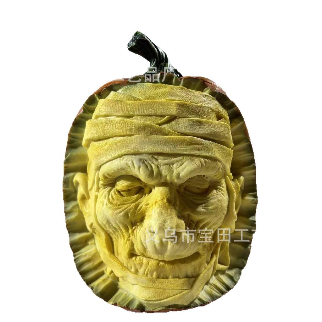 Hot-selling resin pumpkin lamp secret room haunted house decoration haunted festival shopping mall desktop atmosphere skull headlamp