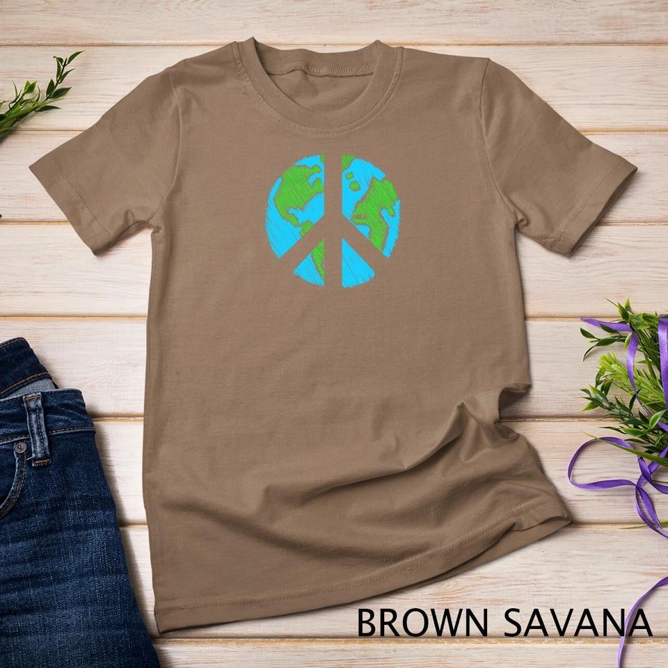 Retro Vintage Peace On Earth Day World Peace Tee Unisex T-shirt 2