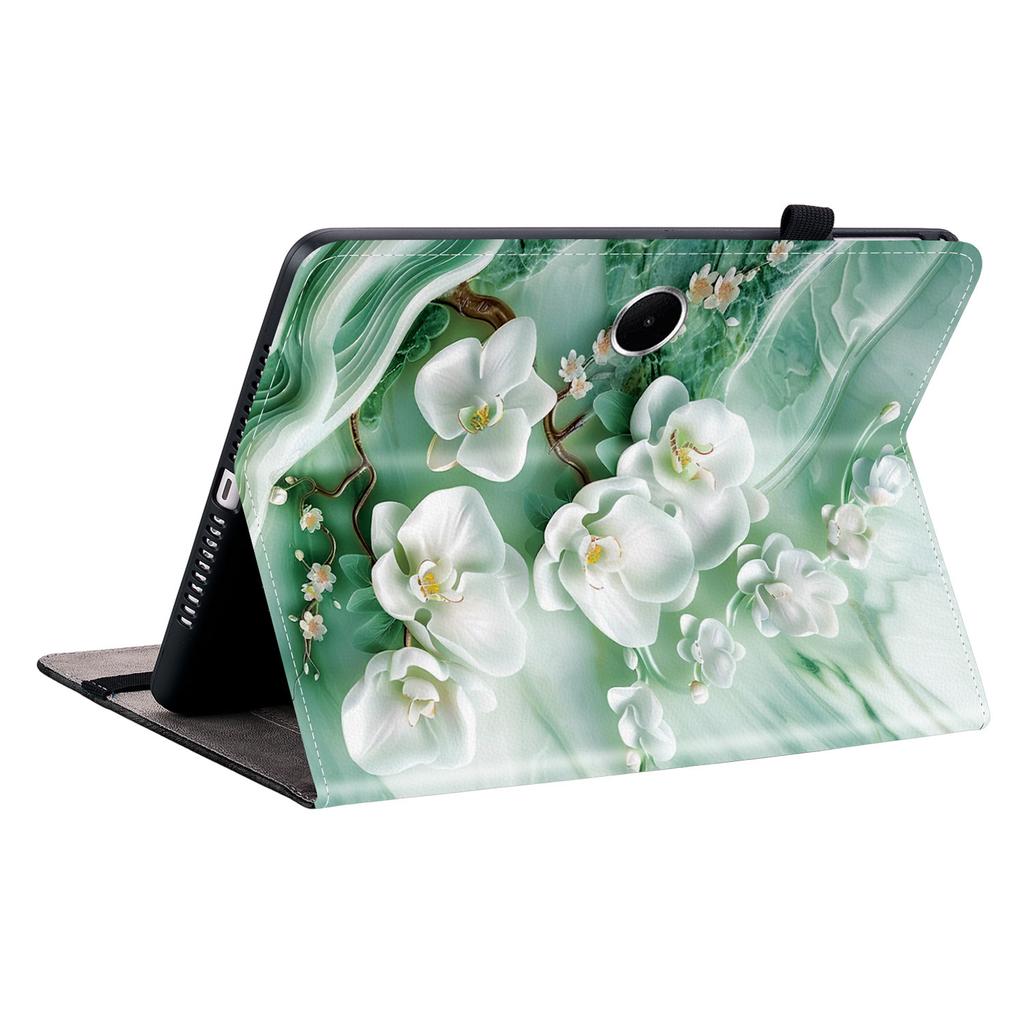Para OnePlus Pad Lite/Oppo Pad SE Capa de Couro com Padrão Impresso e Suporte Capa para Tablet com Porta-Cartões