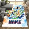 Bluey's Soccer Fun Personalized Text Carpet Perfect for Bedrooms Playrooms Living Rooms Outdoor Anti-slip Rug Office home decor