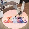1PC Rainbow Cats Fantasy Round Chair mat Area Rug - Non-Slip, Floor Mat for Office, Bedroom, home decor Christmas Gift c0528029
